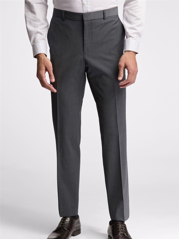 Ted Baker Tailoring Grey Prem Panama Slim Suit Trousers - Imagen 1 de 4