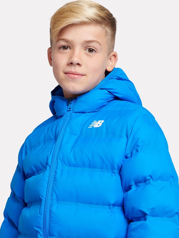 New Balance Blue Boys Bond Quilted Jacket - Image 3 of 9