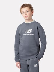 New Balance Grey Light Boys Stacked Logo Sweatshirt - Image 1 of 8
