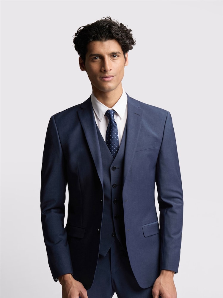 Ted Baker Tailoring Premium Blue Panama Slim Suit Jacket - Image 1 of 5