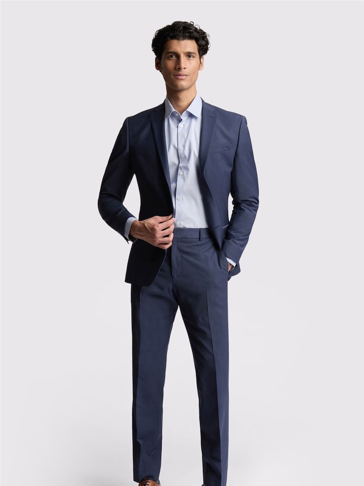 Ted Baker Tailoring Premium Blue Panama Slim Suit Jacket - Image 5 of 5