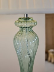 Shabby Chic by Rachel Ashwell® Mint Green Duchess Glass Table Lamp - Image 3 of 5