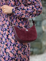 Lakeland Leather Red Coniston Crescent Cross-Body Bag - Image 1 of 7