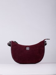 Lakeland Leather Red Coniston Crescent Cross-Body Bag - Image 3 of 7