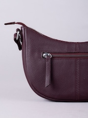 Lakeland Leather Red Coniston Crescent Cross-Body Bag - Image 5 of 7