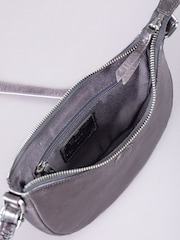 Lakeland Leather Silver Coniston Crescent Cross-Body Bag - Image 6 of 6