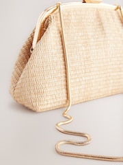 Natural Raffia Snap Clutch - Image 7 of 9