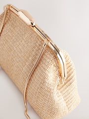 Natural Raffia Snap Clutch - Image 8 of 9