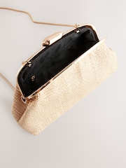 Natural Raffia Snap Clutch - Image 9 of 9