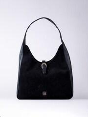 Lakeland Leather Black Borrowdale Hobo Bag - Image 1 of 5