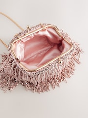Rosa - Bolso cartera con cuentas y flecos - Imagen 10 de 10