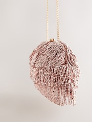 Rosa - Bolso cartera con cuentas y flecos - Imagen 8 de 10