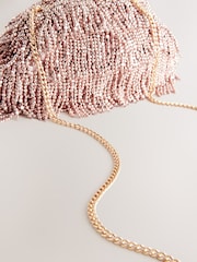 Rosa - Bolso cartera con cuentas y flecos - Imagen 9 de 10