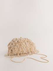 Gold - Clutch mit Fransen und Perlen - Bild 5 von 9