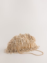 Gold - Clutch mit Fransen und Perlen - Bild 6 von 9