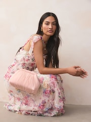 Pink - Pleated Volume Clutch Bag - Bild 2 von 8
