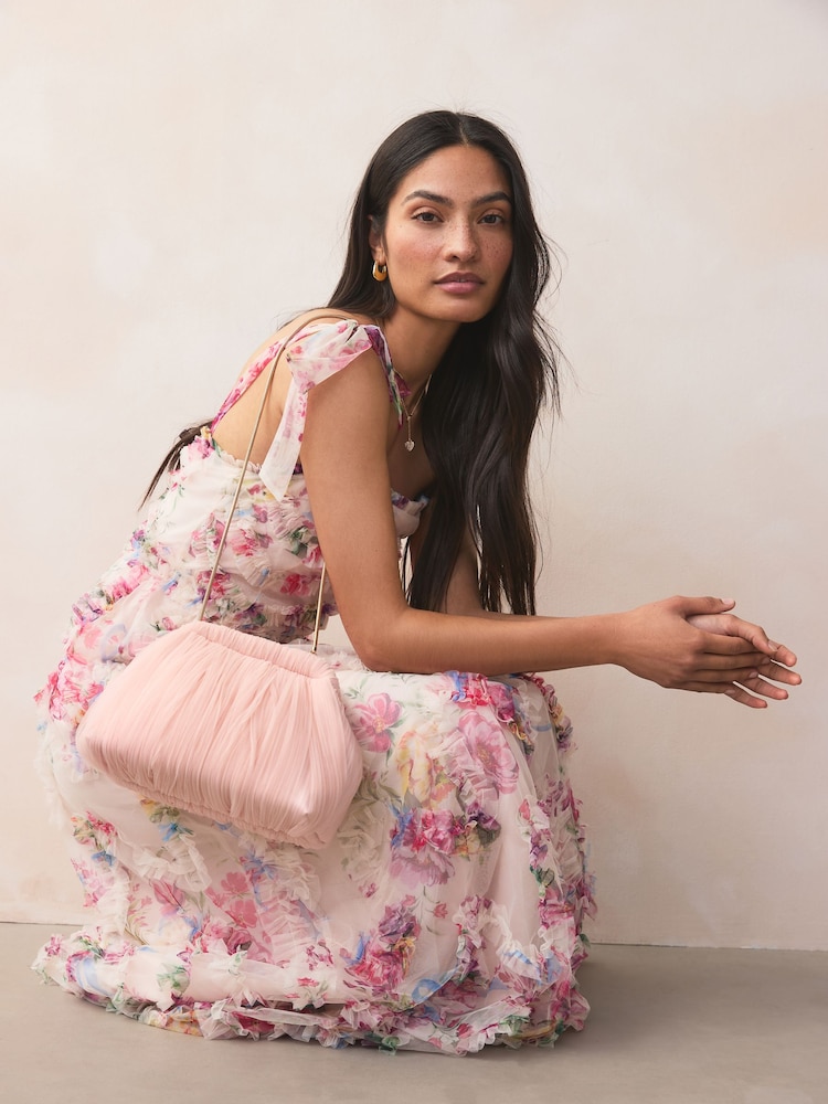 Pink - Pleated Volume Clutch Bag - Bild 2 von 8