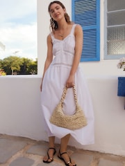 Natural Raffia Chain Shoulder Bag - Image 2 of 8