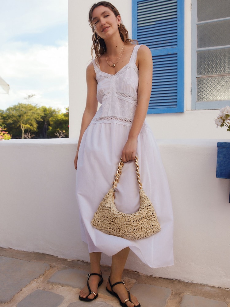 Natural Raffia Chain Shoulder Bag - Image 2 of 8
