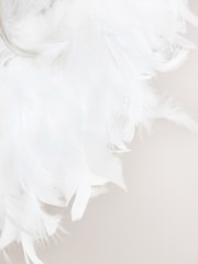 White Feather Ring Handle Bag - Image 7 of 8