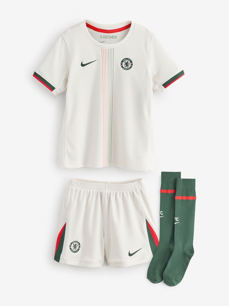 Nike Black Chelsea FC 2025/26 Stadium Away 3 Piece Football Kit T-Shirts - Image 1 of 3 Nike Black Chelsea FC 2025/26 Stadium Away 3 Piece Football Kit T-Shirts - Image 1 of 3