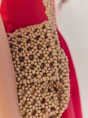 Neutral Beaded Shoulder Bag - Image 4 of 9