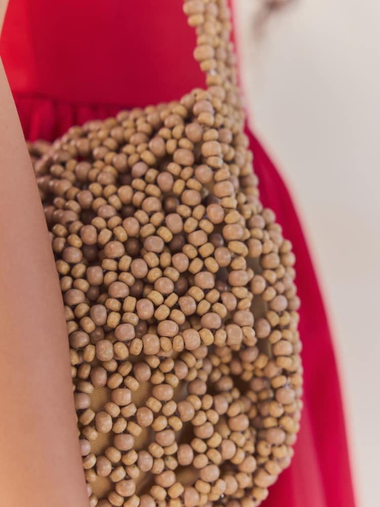 Neutral Beaded Shoulder Bag - Image 4 of 9