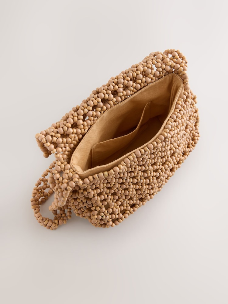 Neutral Beaded Shoulder Bag - Image 9 of 9