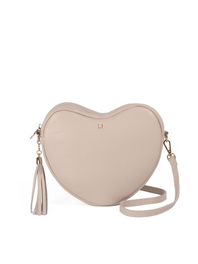 LRM Goods Personalised Leather Ella Crossbody Heart Black Bag - Image 2 of 3