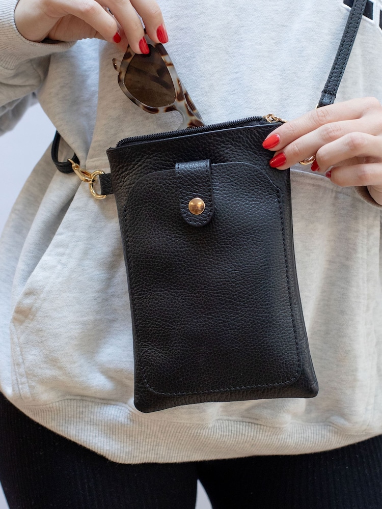 LRM Goods Personalised Leather Phoebe Phone Bag - Image 1 of 5 LRM Goods Personalised Leather Phoebe Phone Bag - Image 1 of 5