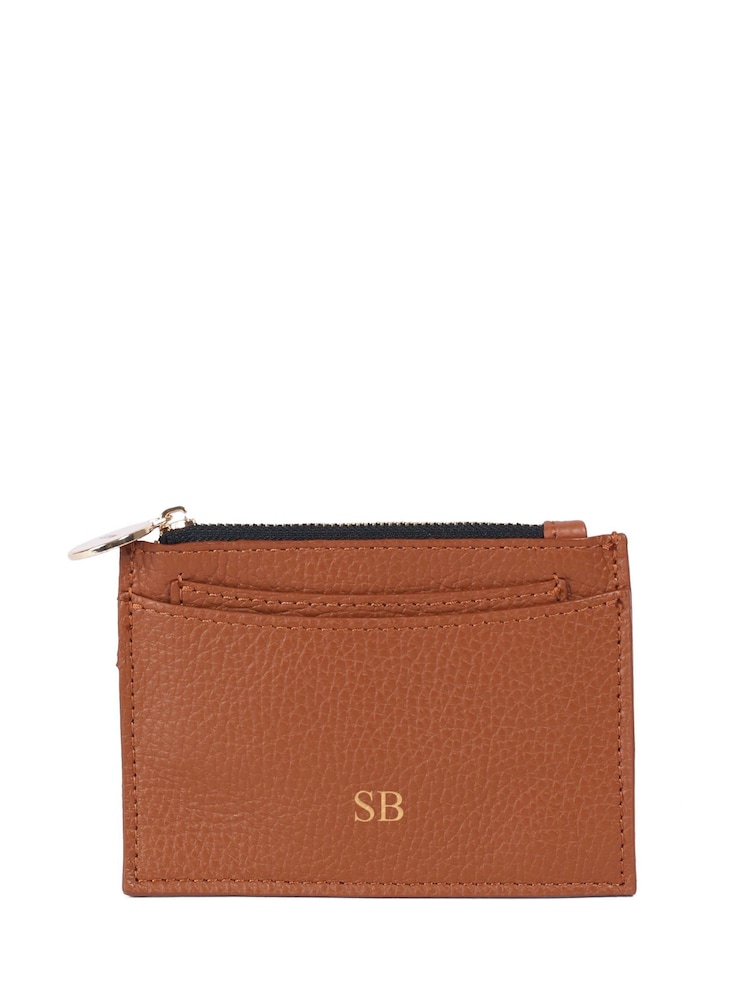 LRM Goods Personalised Leather Bertie Brown Purse - Image 1 of 2