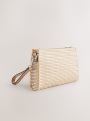 Gold Raffia Structured Clutch Bag - Image 5 of 8