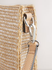 Gold Raffia Structured Clutch Bag - Image 6 of 8