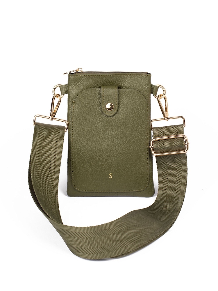LRM Goods Personalised Leather Phoebe Phone Bag - Image 1 of 3