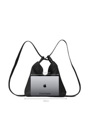 LRM Goods Personalised Leather 2 in 1 Black Backpack and Tote Bag - Image 5 of 6