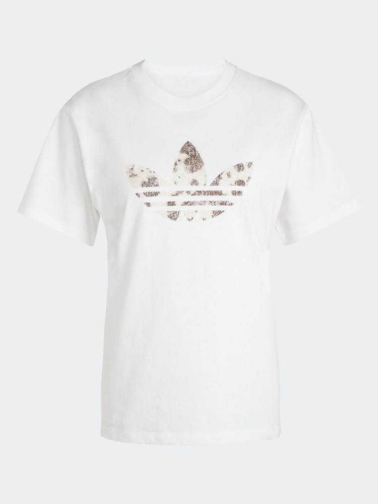 Blanco - adidas Originals Animal Print Trefoil T-Shirt - Imagen 6 de 6