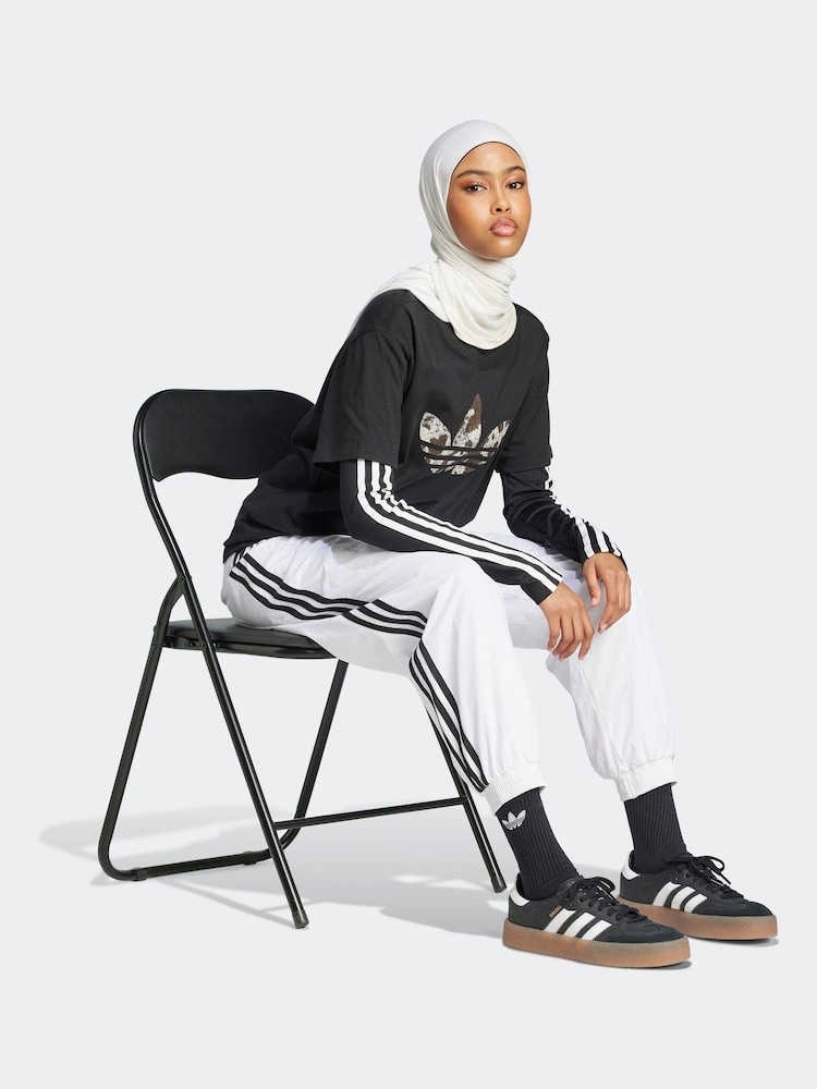 adidas Originals Black Animal Print Trefoil T-Shirt - Image 3 of 6