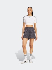 adidas Originals Black Animal Print Satin Shorts - Image 3 of 6