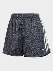 adidas Originals Black Animal Print Satin Shorts - Image 6 of 6