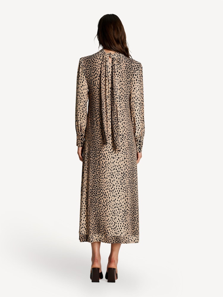 Rixo Brown Avalon Antelope Spot Midi Dress - Image 2 of 5