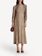 Rixo Brown Avalon Antelope Spot Midi Dress - Image 3 of 5