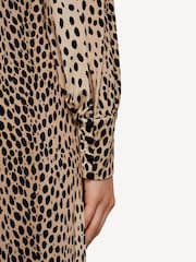 Rixo Brown Avalon Antelope Spot Midi Dress - Image 4 of 5