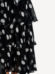 Rixo Black Polka Dot Rio Tiered Blossom Maxi Dress - Image 5 of 5
