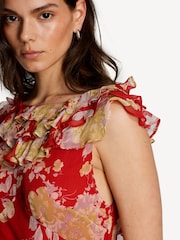 Rixo Red Rio Tiered Blossom Maxi Dress - Image 4 of 6