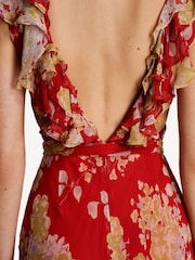 Rixo Red Rio Tiered Blossom Maxi Dress - Image 5 of 6