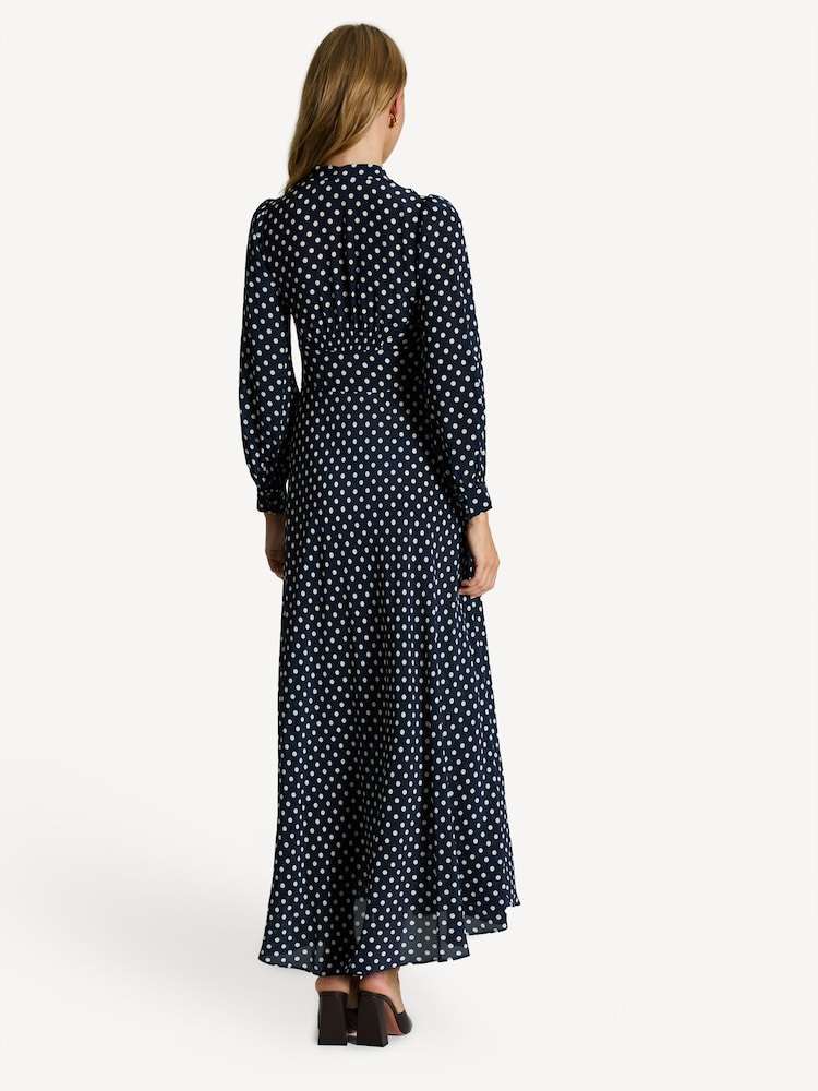Rixo Blue Emory Polka Dot Maxi Dress - Image 2 of 5
