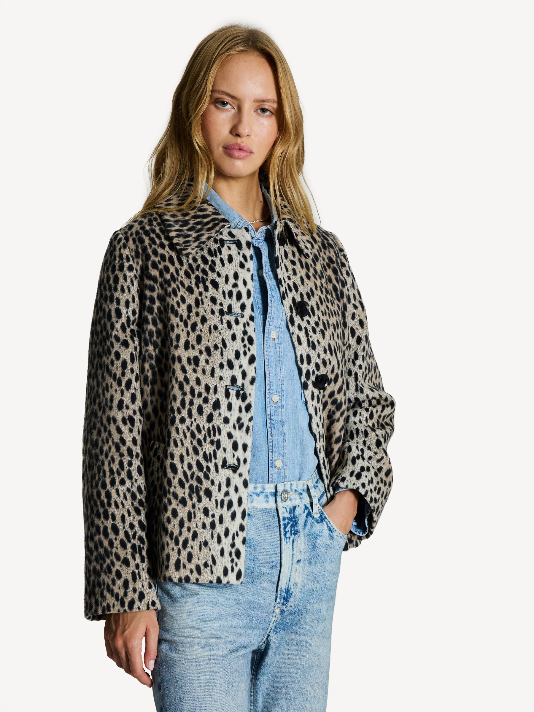 Rixo Brown Tommie Antelope Spot Jacquard Jacket | Seasons
