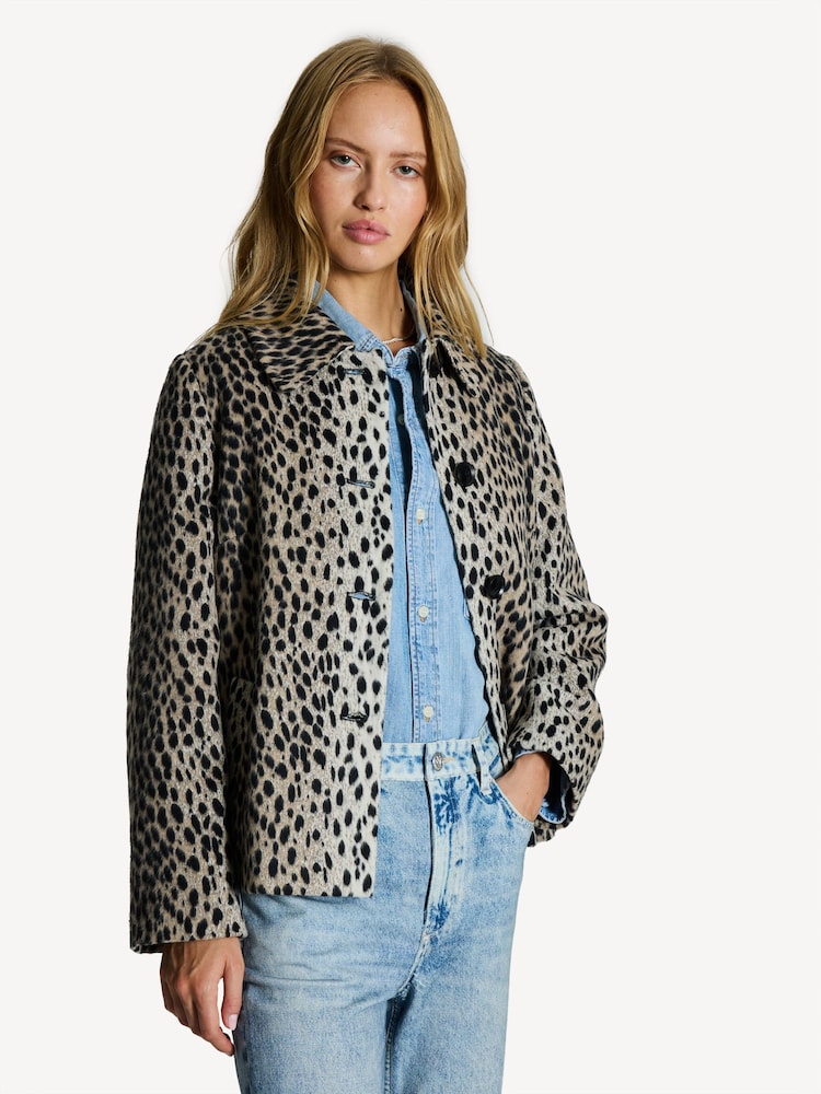 Rixo Brown Tommie Antelope Spot Jacquard Jacket - Image 1 of 6