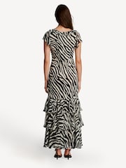 Rixo Black Amelle Tulip Print Tiered Maxi Dress - Image 2 of 5