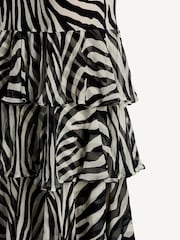 Rixo Black Amelle Tulip Print Tiered Maxi Dress - Image 5 of 5